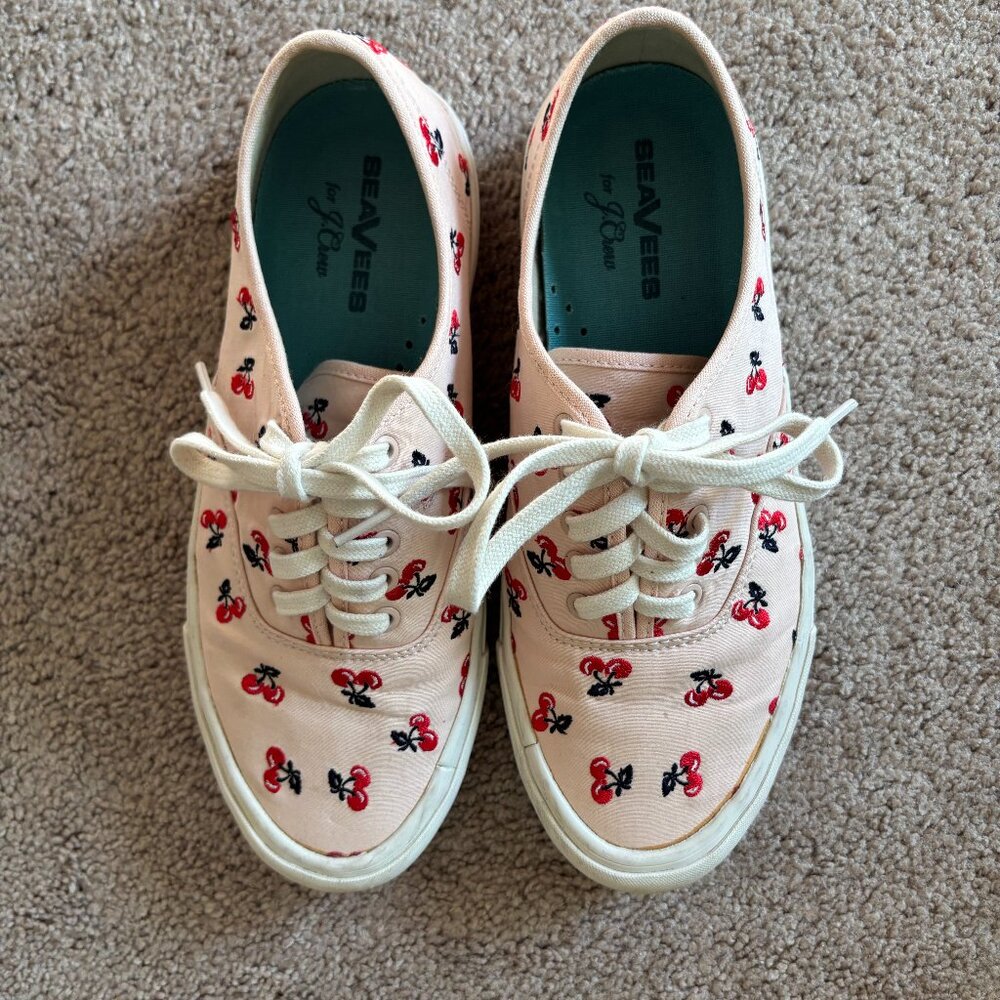 Cherry Print J Crew SeaVees Legend Poplin Sneaker 9